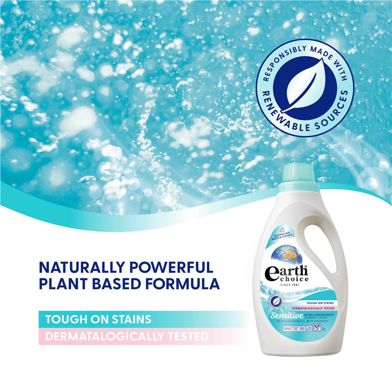 Load image into Gallery viewer, Earth Choice Laundry Liquid Ultra Concentrate Sensitive 1 Litre
