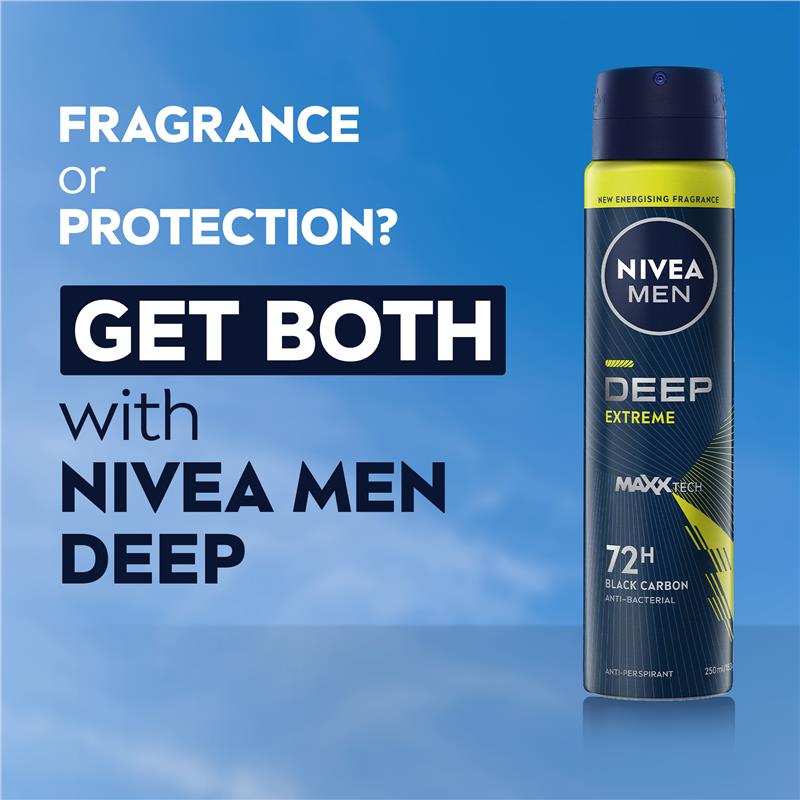 Load image into Gallery viewer, NIVEA MEN Deodorant Deep Extreme 72hr 250ml
