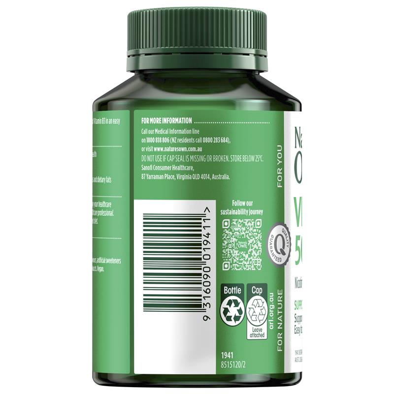 Load image into Gallery viewer, Nature's Own Vitamin B3 500mg 120 Tablets
