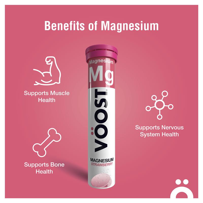 Load image into Gallery viewer, Voost Magnesium Strawberry Effervescent Tablets 20 Pack
