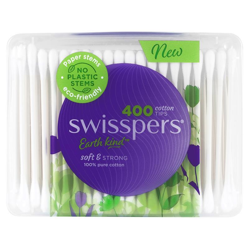Load image into Gallery viewer, Swisspers Paper Stems Cotton Tips 400 Pack
