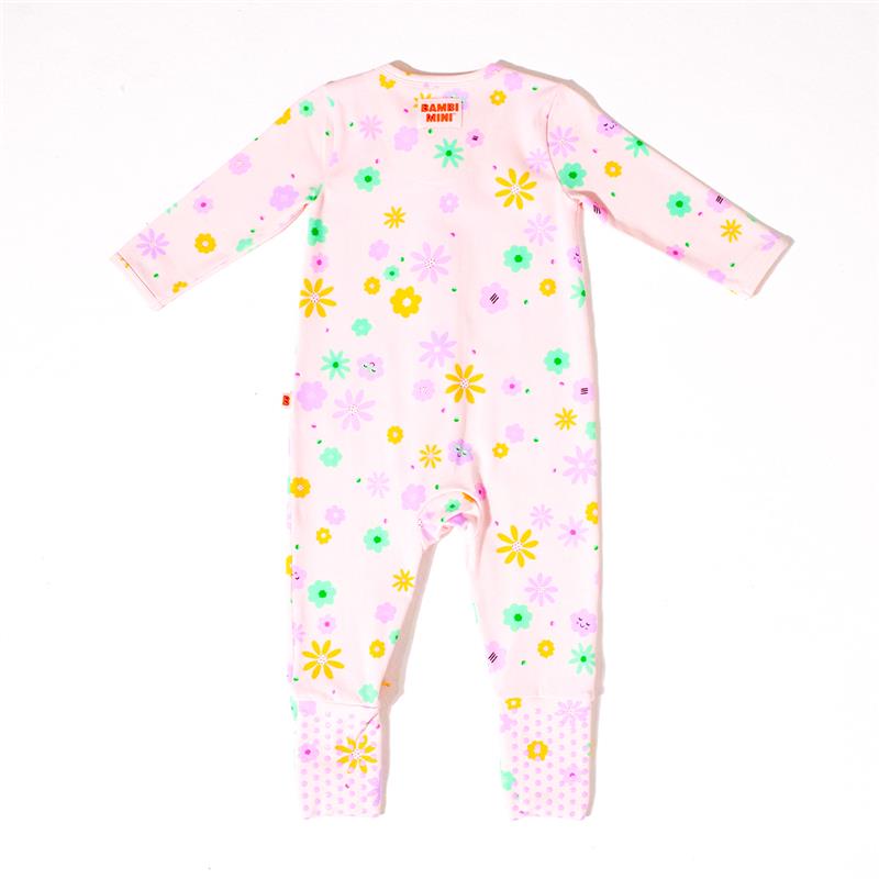 Load image into Gallery viewer, Bambi Mini Co. Wrigglesuit Girls Pink Neon Floral 0 Newborn
