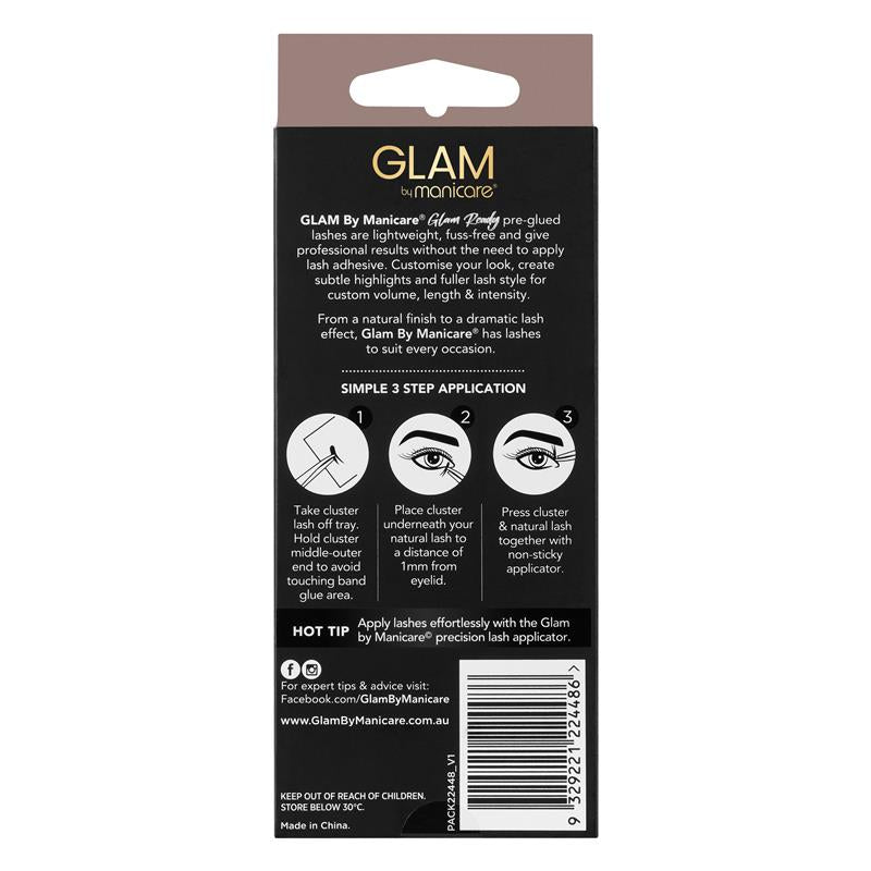 Load image into Gallery viewer, Glam By Manicare Glam Ready Pre-Glued Lizzie Cluster Lashes Luxer
