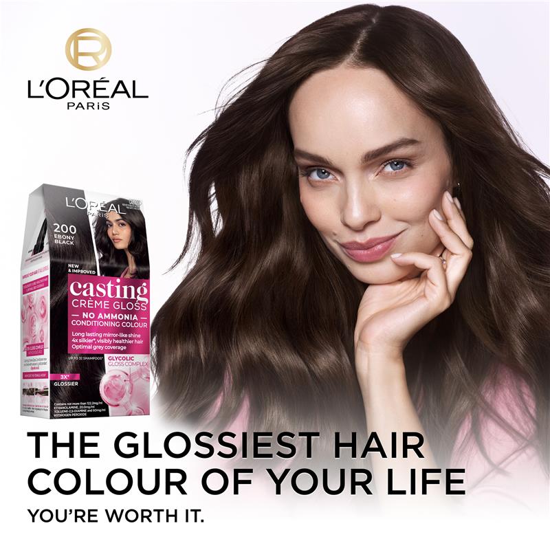 Load image into Gallery viewer, L'Oreal Paris Casting Creme Gloss Semi-Permanent Hair Colour - 200 Ebony Black (Ammonia Free)
