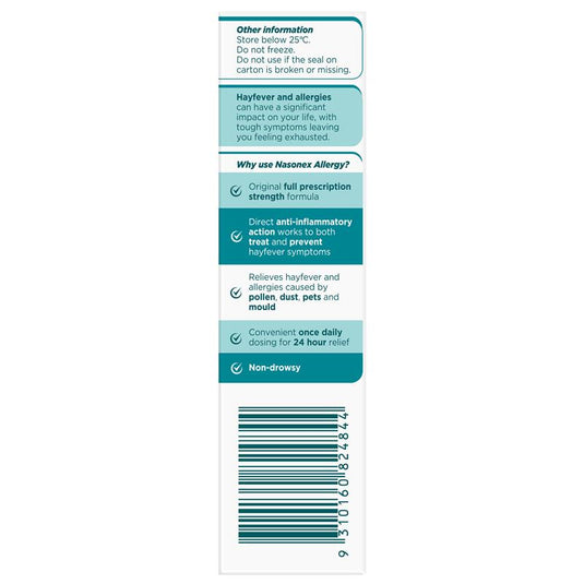 Nasonex Allergy Non-Drowsy 24 Hour Nasal Spray 140 Sprays