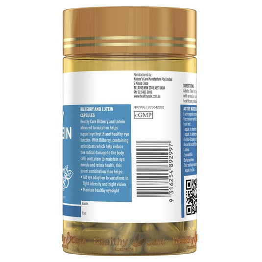 Healthy Care Bilberry & Lutein 120 Capsules