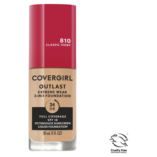 Covergirl Outlast Extreme Wear Foundation 810 Classic Ivory 30ml