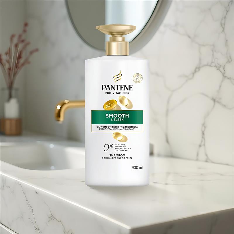 Load image into Gallery viewer, Pantene Smooth &amp; Sleek Shampoo 900ml
