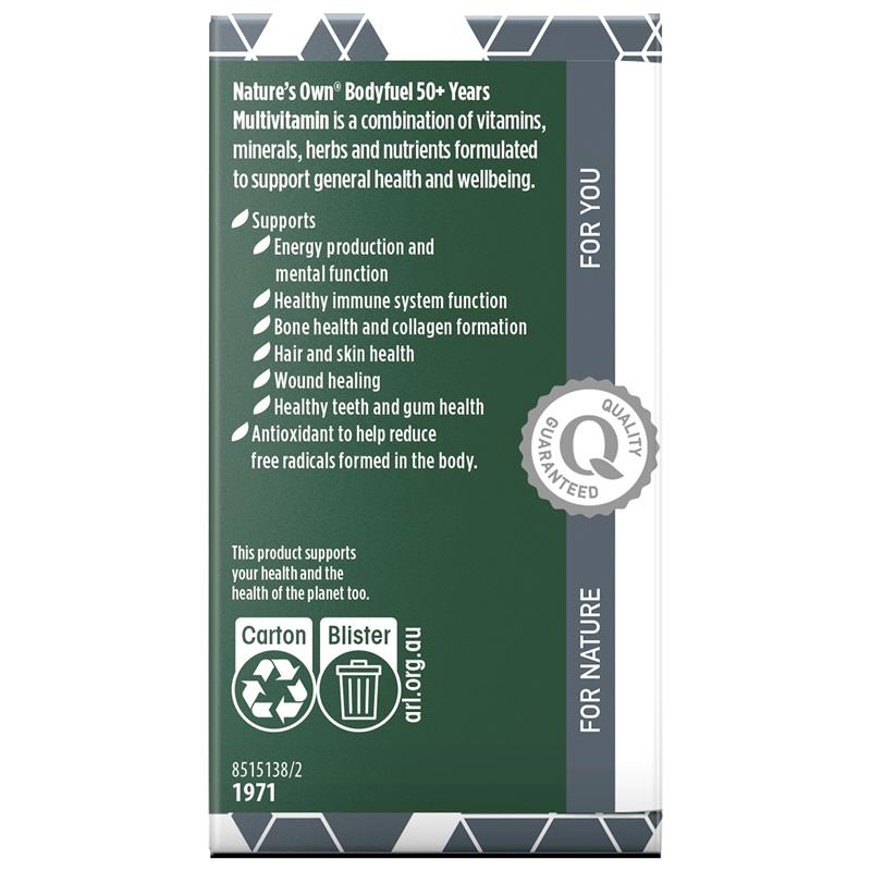Load image into Gallery viewer, Nature's Own Bodyfuel 50+ Multivitamin 60 Tablets
