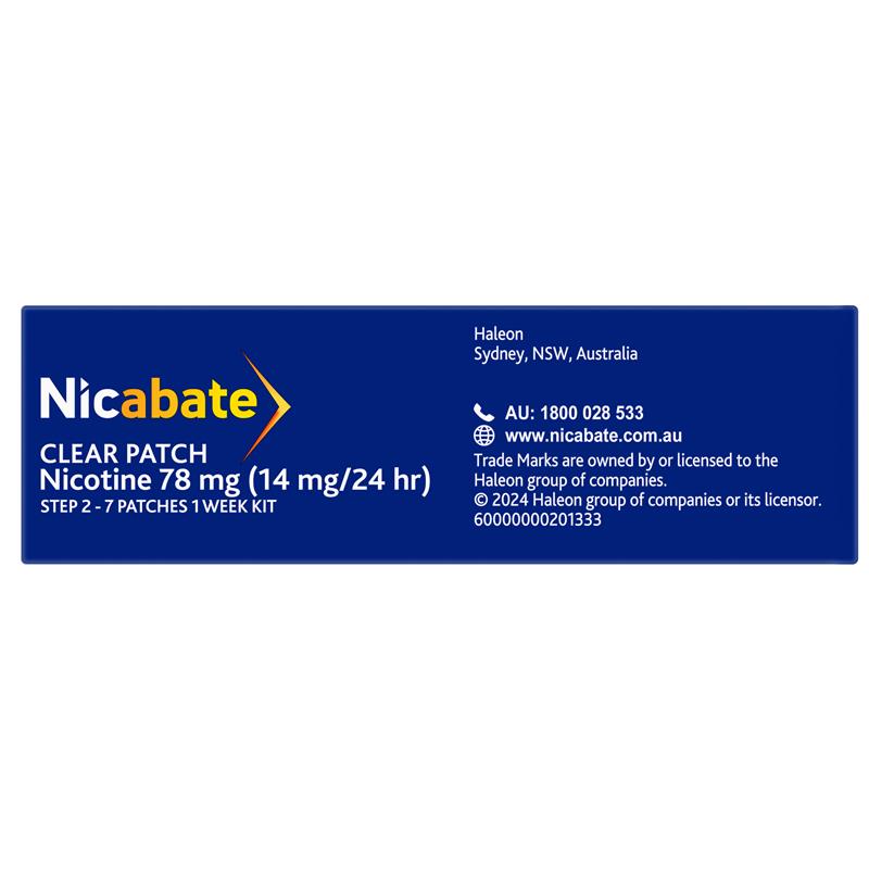 Load image into Gallery viewer, Nicabate Clear Patch Quit Smoking Step 2 14mg 7 Patches
