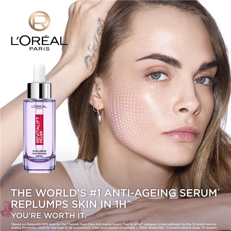 Load image into Gallery viewer, L'Oreal Paris Revitalift Filler Hyaluronic Acid Anti Wrinkle Serum 30ml

