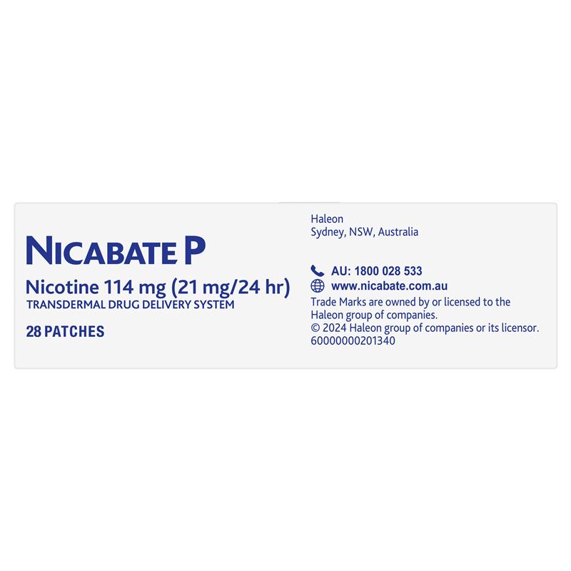 Load image into Gallery viewer, Nicabate P Patch Quit Smoking 21mg 28 Patches
