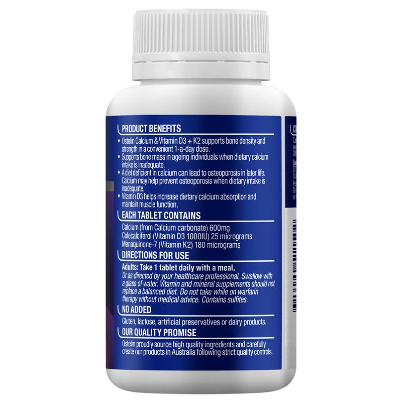 Load image into Gallery viewer, Ostelin Calcium &amp; Vitamin D3 + K2 60 Tablets
