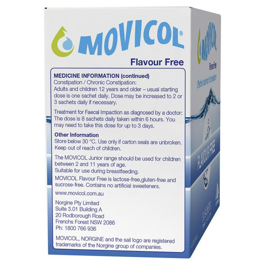 Movicol Adult Flavour Free 30 Sachets