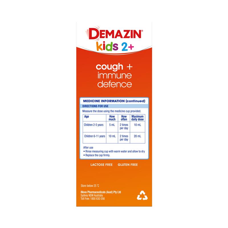 Load image into Gallery viewer, Demazin Kids 2+ Cough + Immune Defence 200ml
