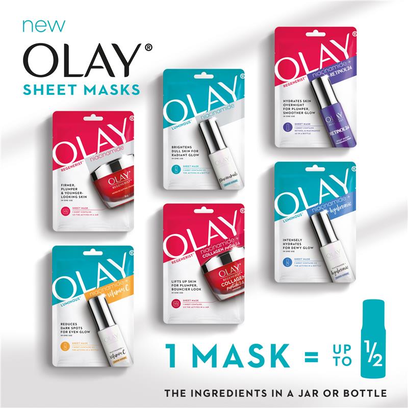 Load image into Gallery viewer, Olay Luminous Niacinamide + Vitamin C Sheet Mask
