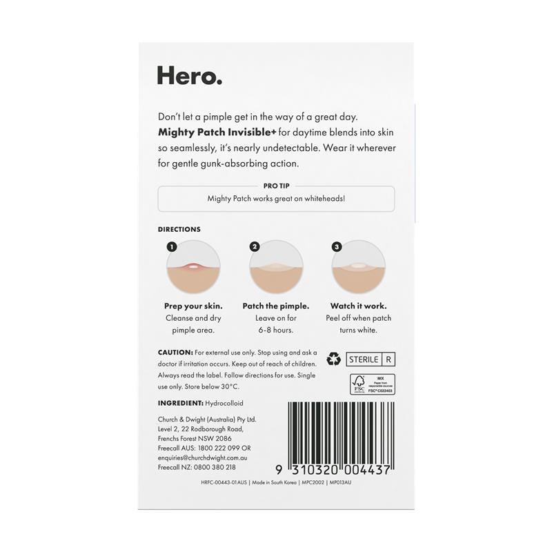 Load image into Gallery viewer, Hero Mighty Patch Invisible+ Hydrocolloid Pimple Patches 24 pack
