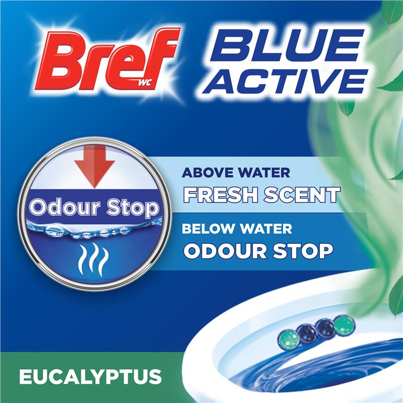 Load image into Gallery viewer, Bref Blue Active Eucalyptus Toilet Block 50g
