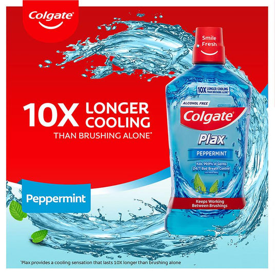 Colgate Plax Alcohol free Antibacterial Mouthwash Peppermint 1L