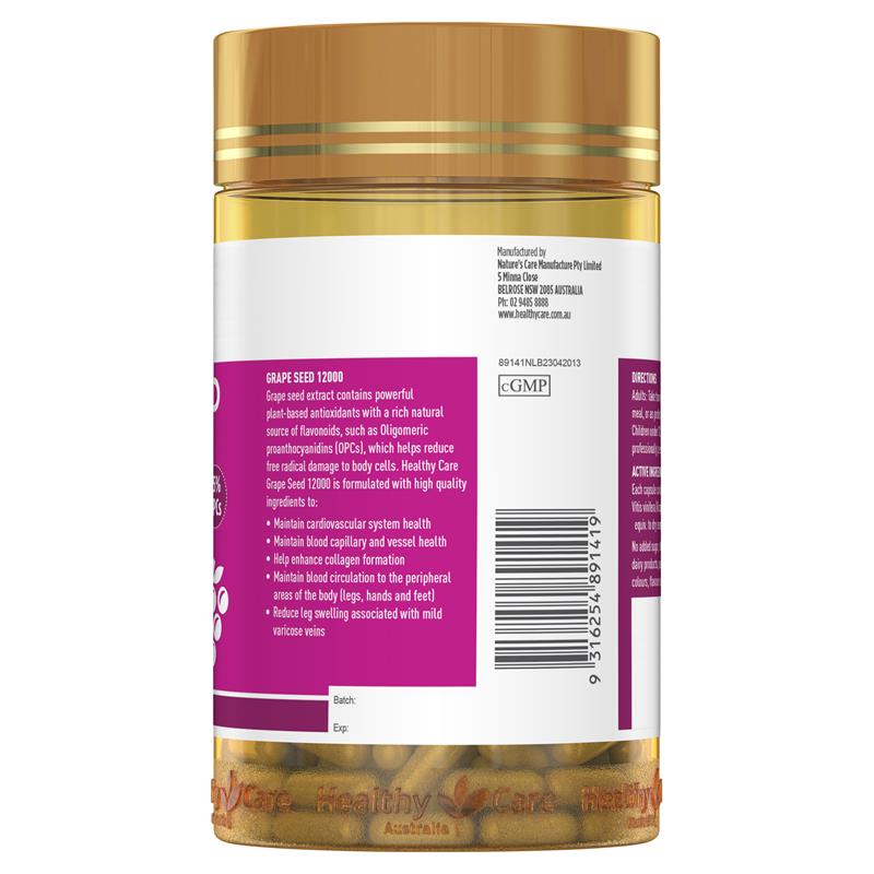 Load image into Gallery viewer, Healthy Care Grape Seed Extract 12000 300 Capsules
