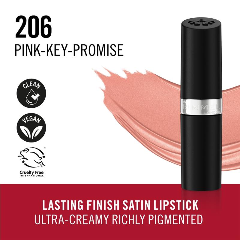 Load image into Gallery viewer, Rimmel Lasting Finish Lipstick 206 Pink-Key-Promise
