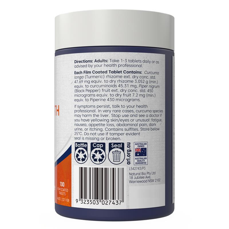 Load image into Gallery viewer, Bioglan Hi-Zorb Triple Strength Turmeric 100 Tablets
