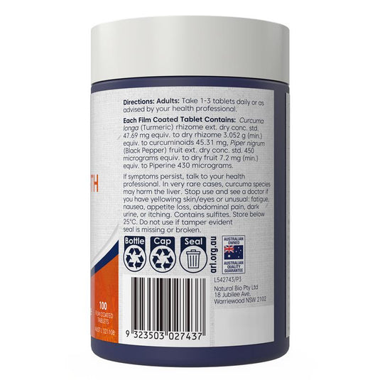 Bioglan Hi-Zorb Triple Strength Turmeric 100 Tablets