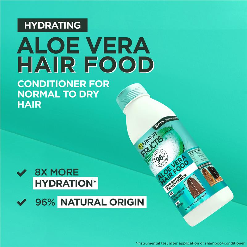 Load image into Gallery viewer, Garnier Fructis Hair Food Hydrating Aloe Vera Conditioner For Normal Hair 350ml
