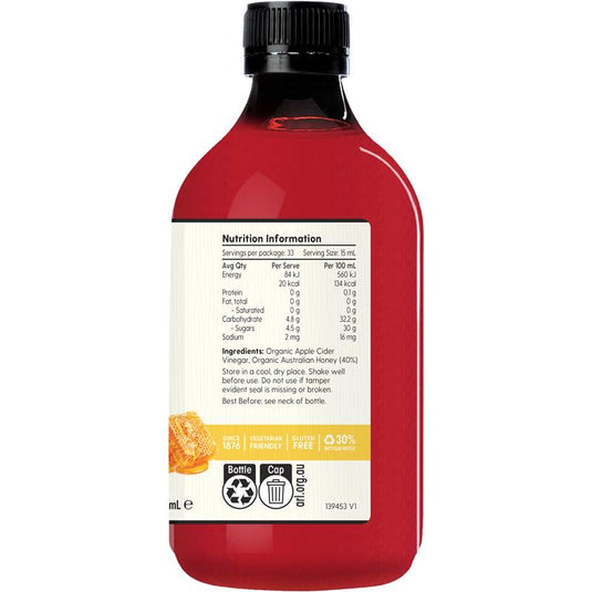 Barnes Naturals Organic Apple Cider Vinegar with the Mother and Honey 500ml