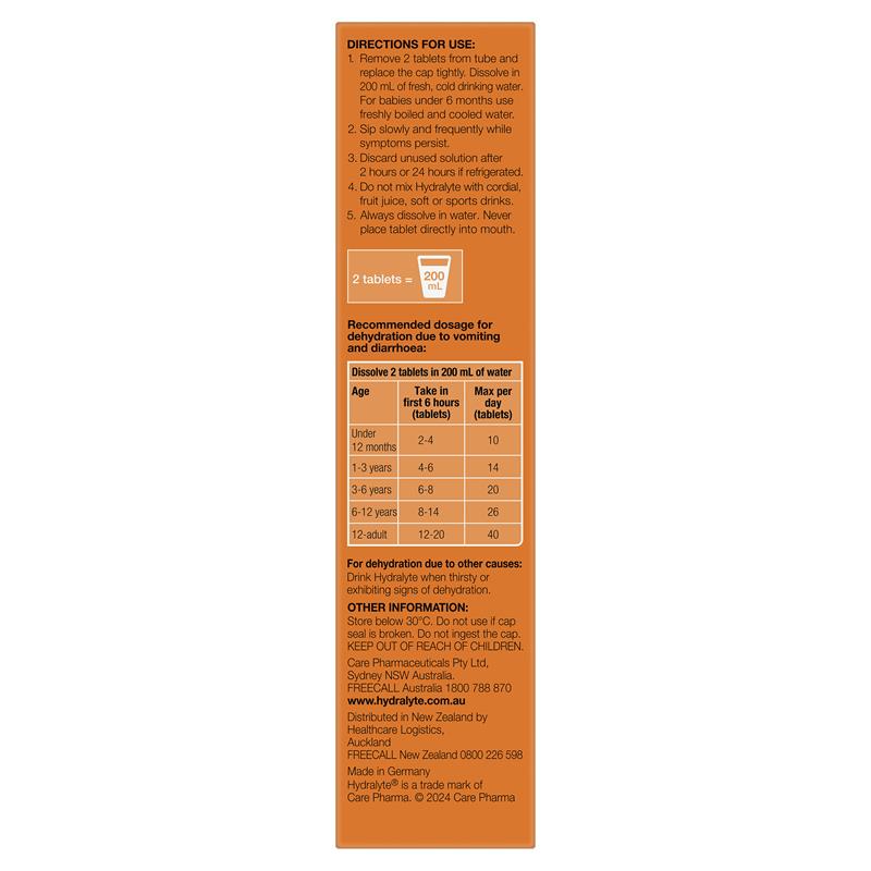 Load image into Gallery viewer, Hydralyte Electrolyte Effervescent Orange 20 Tablets
