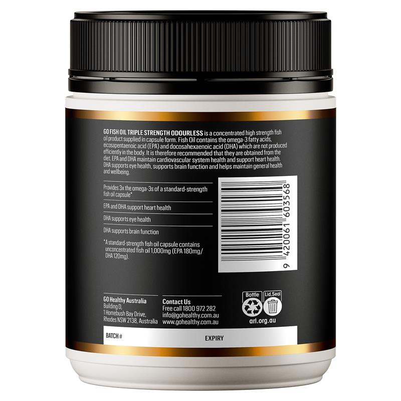 Load image into Gallery viewer, Go Healthy Fish Oil Triple Strength Odourless Softgel 150 Capsules Exclusive Size NEW
