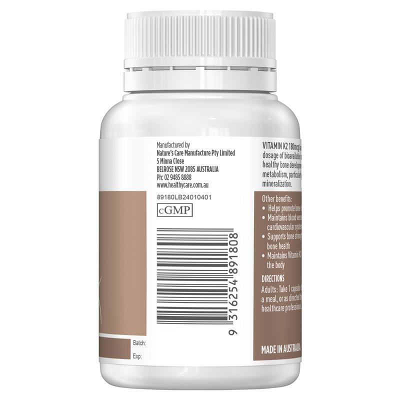 Load image into Gallery viewer, Healthy Care Vitamin K2 180mg 50 Capsules
