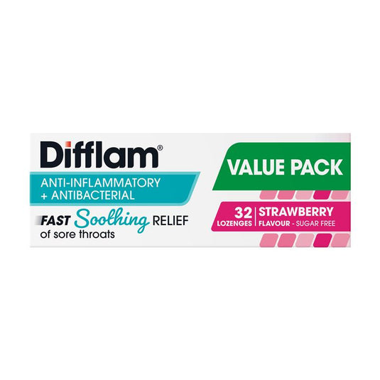 Difflam Dual Action Strawberry 32 Lozenges