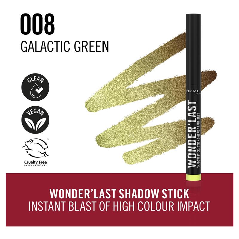 Load image into Gallery viewer, Rimmel Wonder Last Shadow Stick 008 Galactic Green
