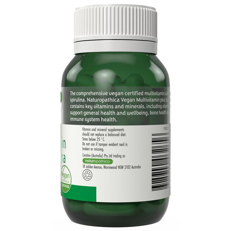 Load image into Gallery viewer, Naturopathica Vegan Multi Vitamin Plus Spirulina 50 Capsules
