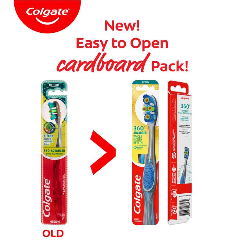 Load image into Gallery viewer, Colgate Toothbrush 360 Advanced Whole Mouth Health Medium
