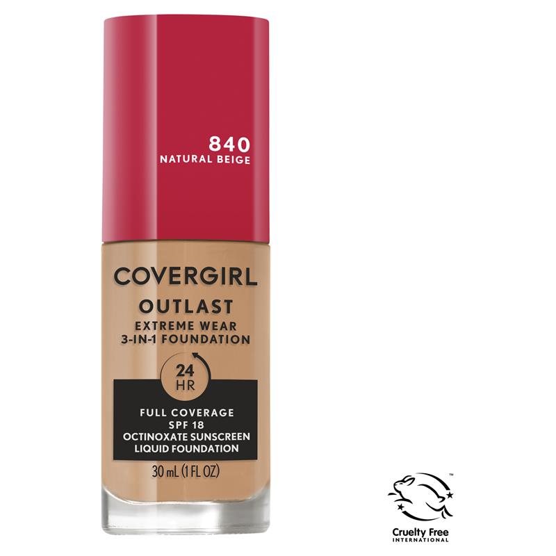 Load image into Gallery viewer, Covergirl Outlast Extreme Wear Foundation 840 Natural Beige 30ml
