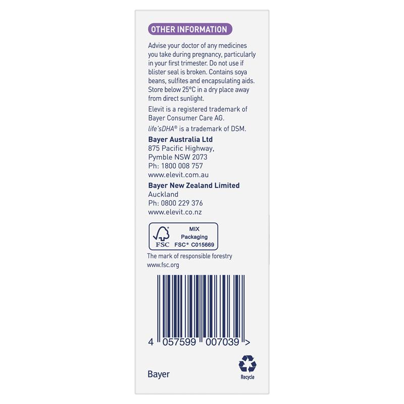 Load image into Gallery viewer, Elevit DHA + Choline Pregnancy 60 Capsules
