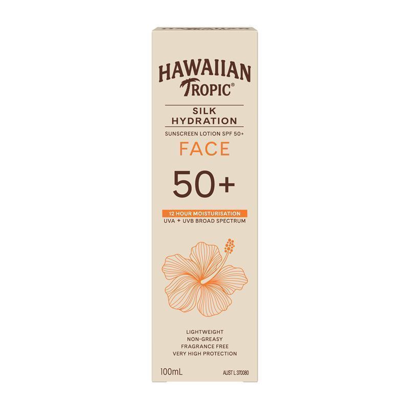 Load image into Gallery viewer, Hawaiian Tropic SPF 50+ Silk Hydration Face Fragrance Free 100ml
