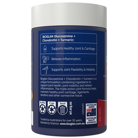 Bioglan Glucosamine + Chondroitin + Turmeric 120 Tablets