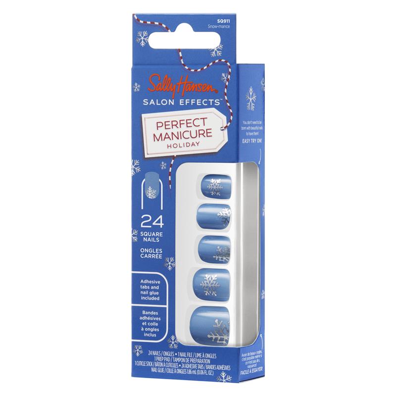 Load image into Gallery viewer, Sally Hansen Salon Effects Perfect Manicure 24 Press On Nails Once Upon A Holiday Collection Snow-Mance
