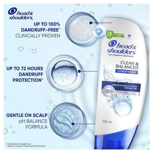 Head & Shoulders Clean & Balanced Anti-Dandruff Conditioner 400mL