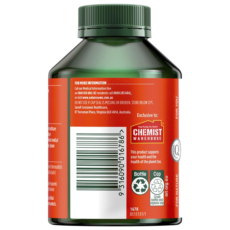 Load image into Gallery viewer, Nature's Own Triple Strength Garlic + C Horseradish 200 Tablets Exclusive Size
