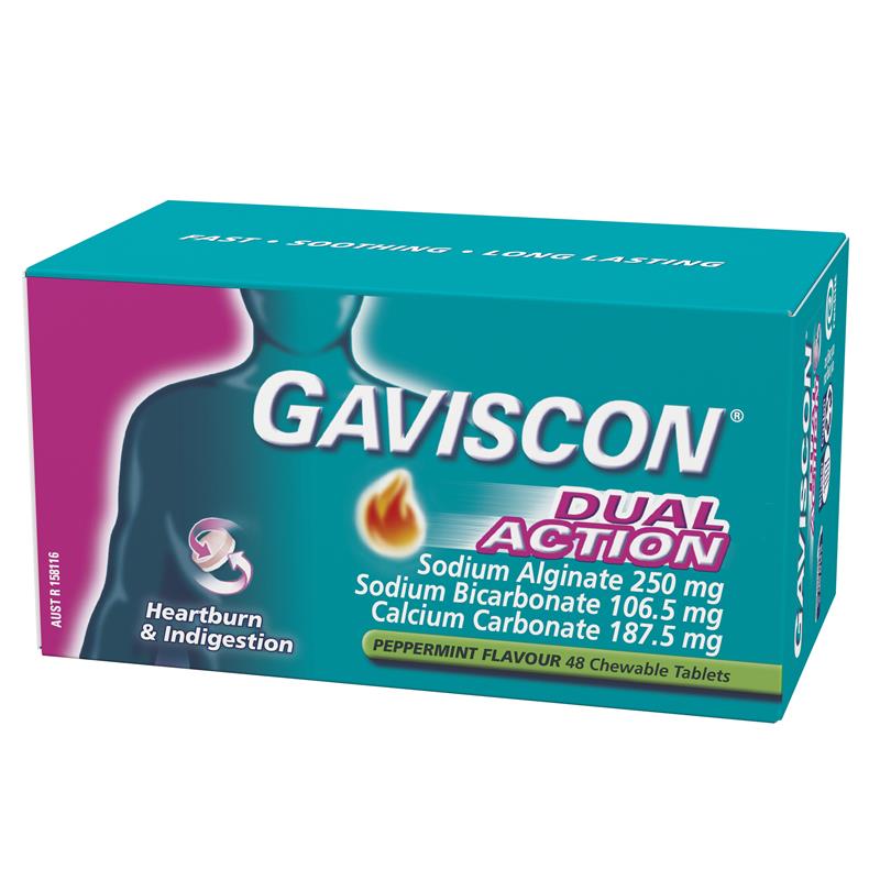 Load image into Gallery viewer, Gaviscon Dual Action Tablets for Heartburn and Indigestion 48 Pack
