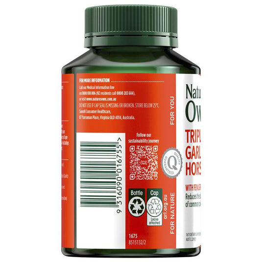 Nature's Own Triple Strength Garlic C Horseradish 100 Tablets
