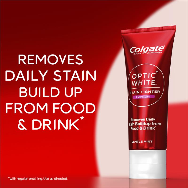 Load image into Gallery viewer, Colgate Toothpaste Optic White Stain Fighter Teeth Whitening Enamel Care 140g
