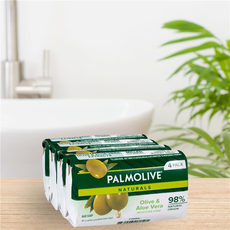 Load image into Gallery viewer, Palmolive Soap Bar Olive &amp; Aloe Vera 90g 4 Pack
