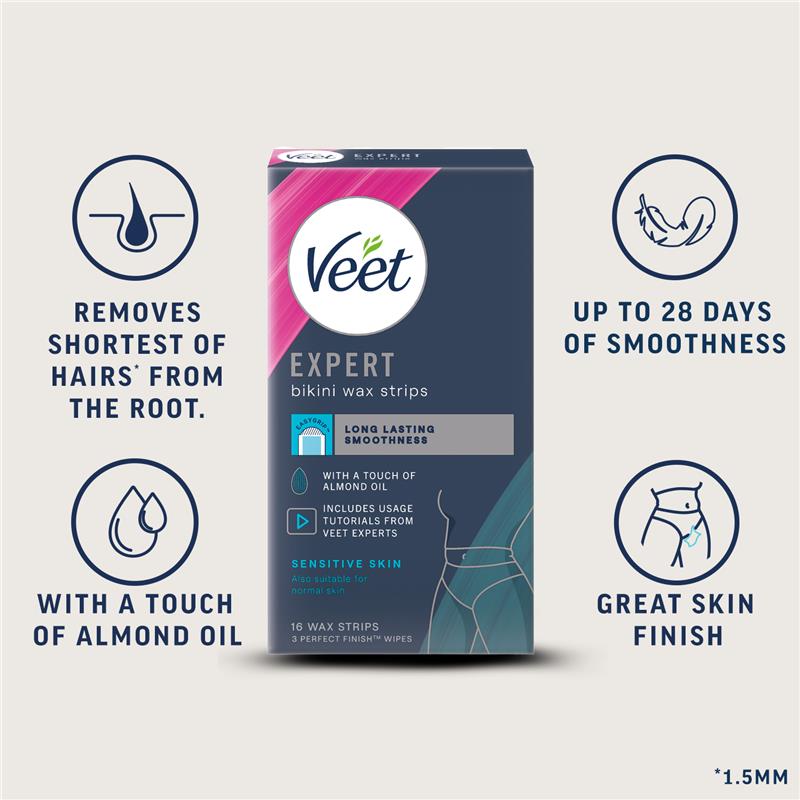 Load image into Gallery viewer, Veet Expert Cold Wax Strips Bikini 16 Pack
