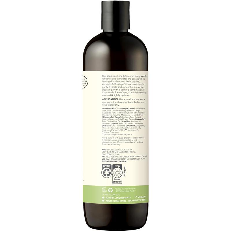 Load image into Gallery viewer, Sukin Botanical Body Wash Lime &amp; Coconut 500ml
