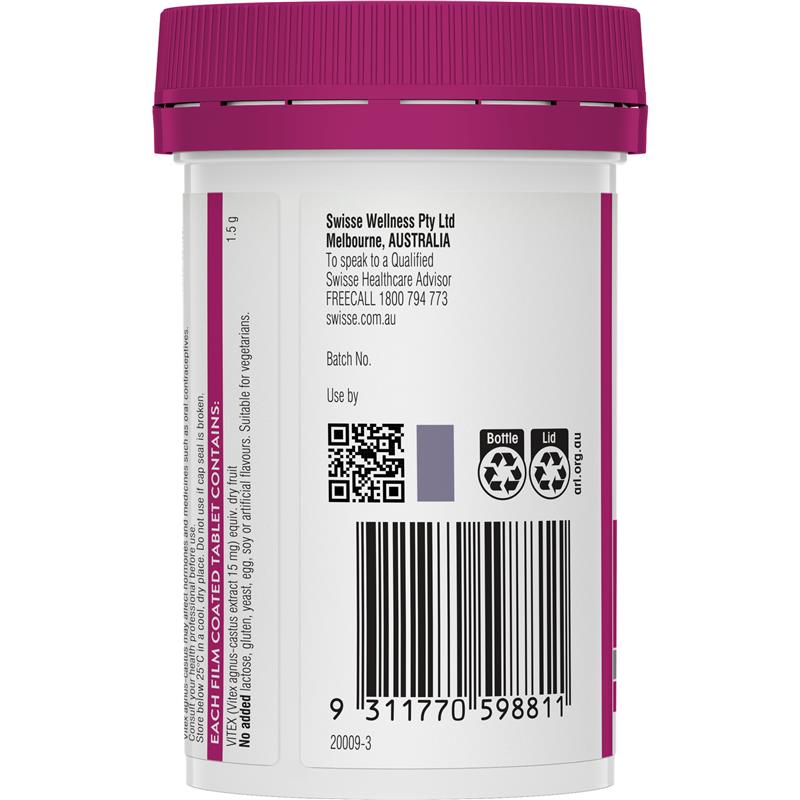 Load image into Gallery viewer, Swisse Organic Vitex 1500mg 60 Tablets
